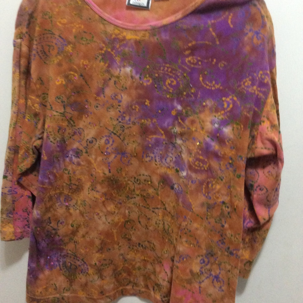 Take Two Top multi color and rhinestones.